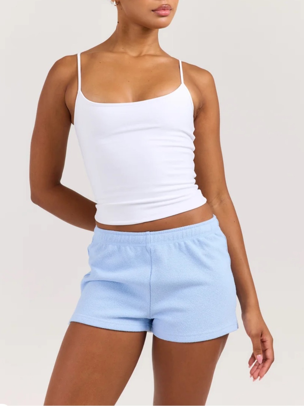 elite eleven baby blue terry shorts